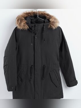 Burton Black Saxton Parka with Faux Fur Hood